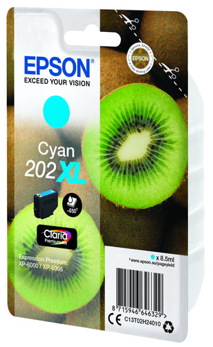 Epson Kiwi Singlepack Cyan 202XL Claria Premium Ink Epson Kiwi Singlepack Cyan 202XL Claria Premium Ink